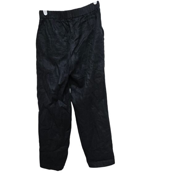 Quince XS Black 100% Linen Pull-On Straight Leg Casual Pants - Picture 1 of 8